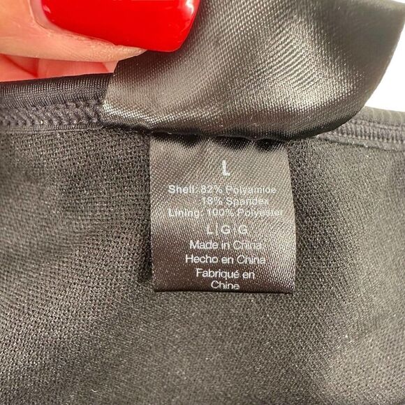 Ocean Blues Bikini Bottom Solid Black Side Ruffles Cheeky Womens Size Large Swim - Picture 7 of 7